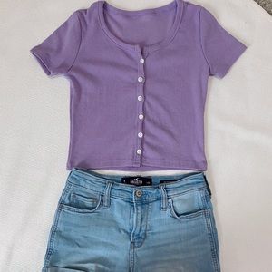 Women's Basic Short Sleeve Scoop Neck Crop Top